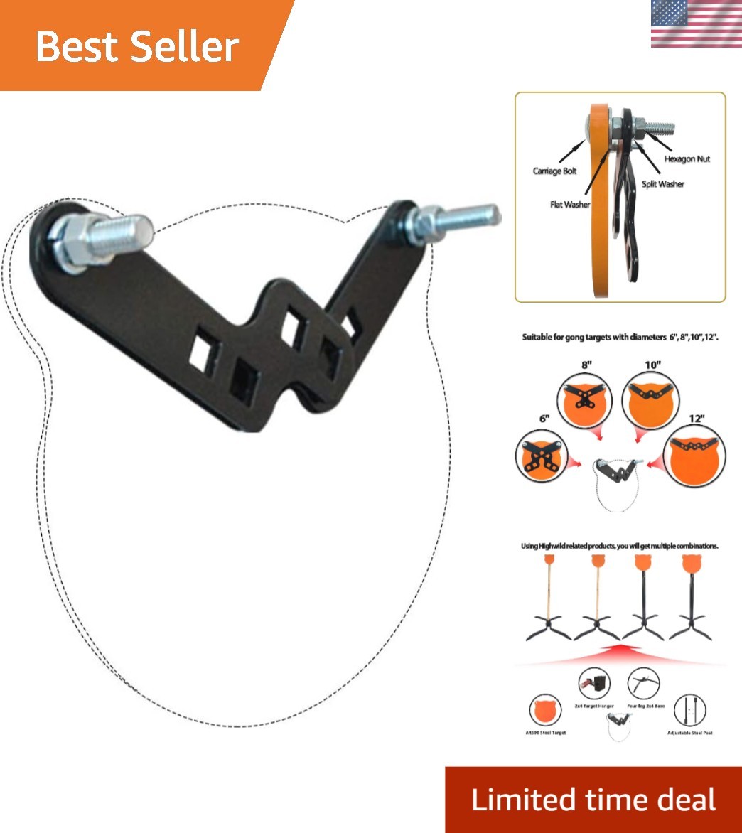 Adjustable AR500 Steel Target Hanger for 6-12 Inch Gong Targets - Ultimate Setup