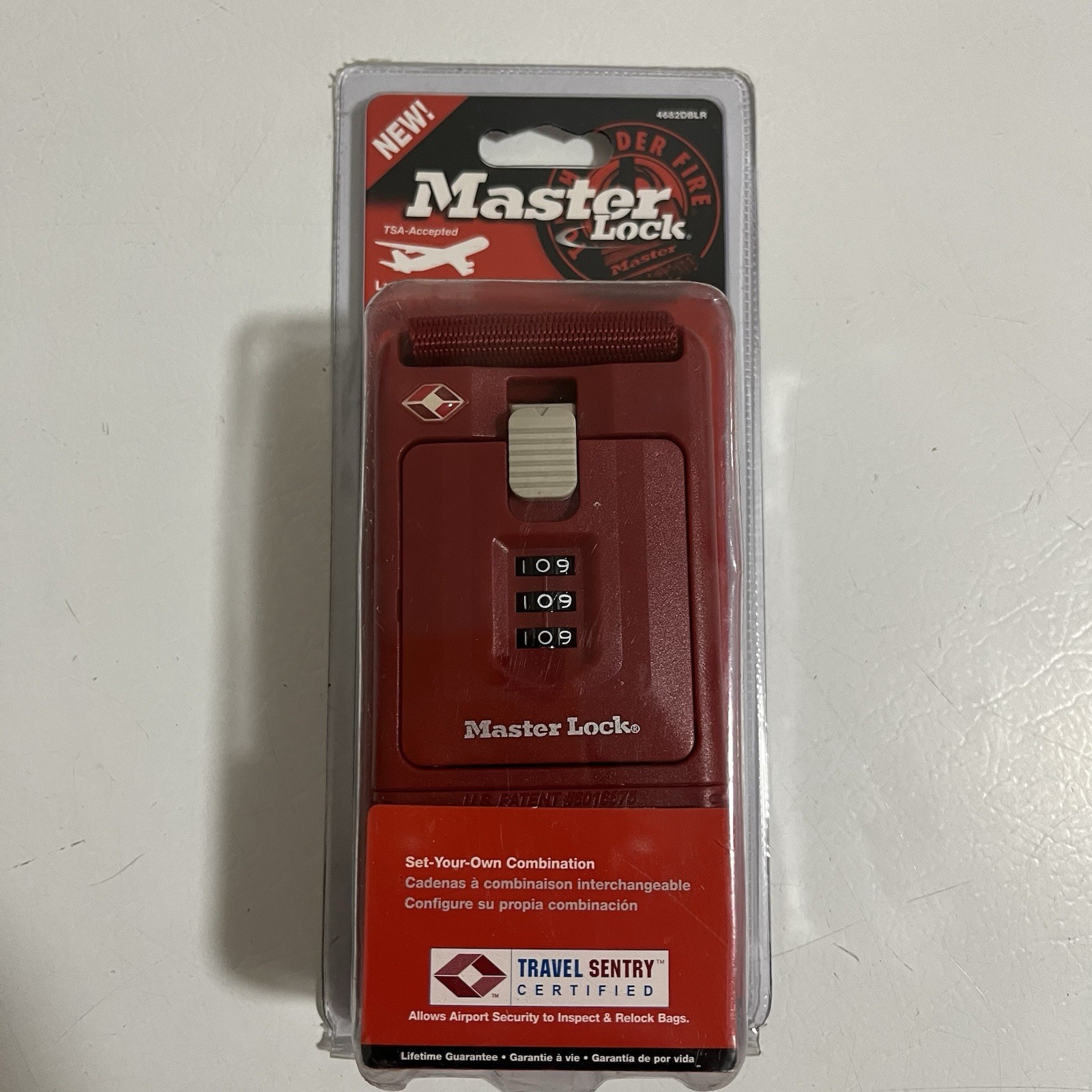 Master Lock Luggage Strap (Red) TSA Accepted 4682DBLR - New