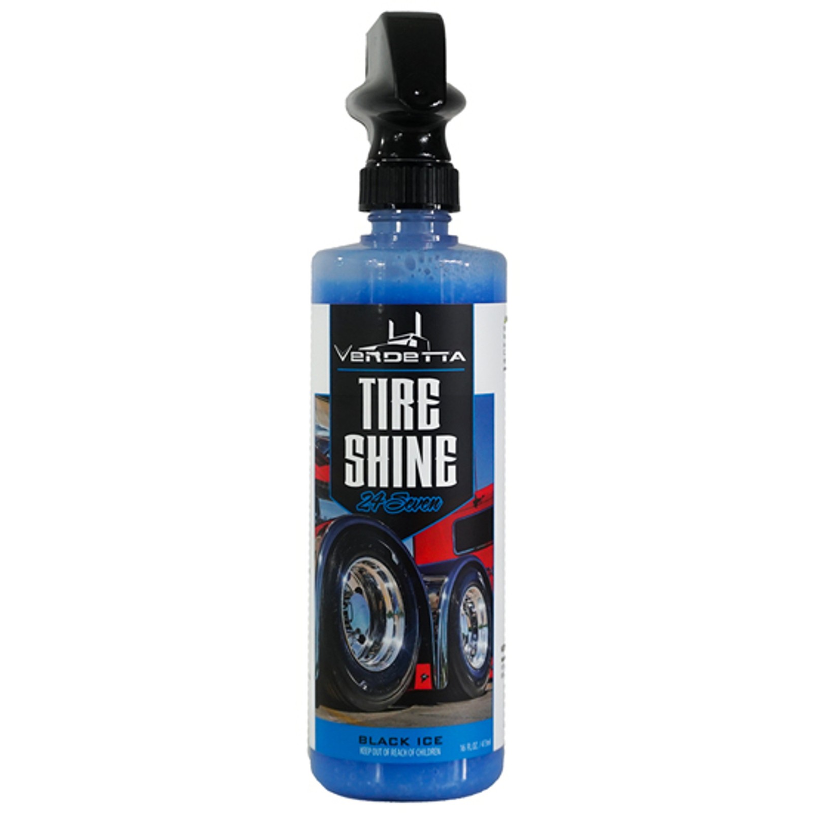 Vendetta 24 Seven Premium Tire Shine- Black Ice Scent- 16 Oz