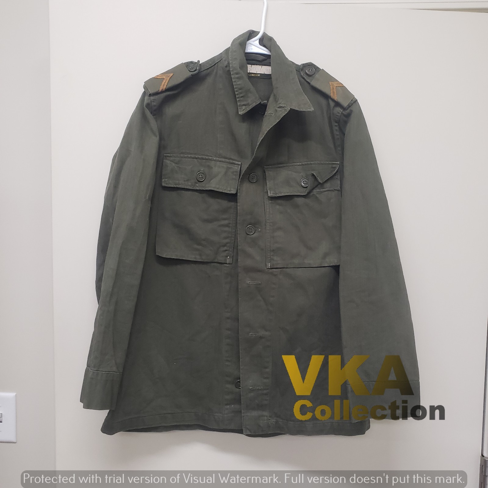 1960's Dutch HBT Weave Army Shirt with Rank Slides