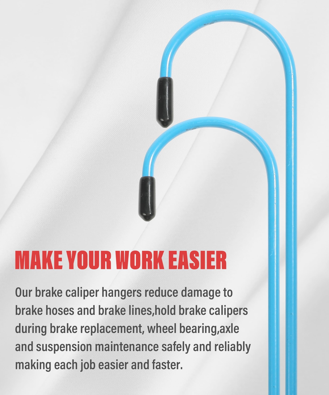 4 Pcs Brake Caliper Hanger Hooks with Rubber Tips Automotive Tool for Braking
