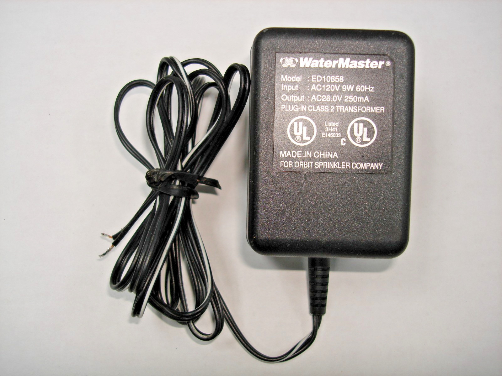 Genuine Orbit WaterMaster Sprinkler Transformer ED10858 26V 250mA