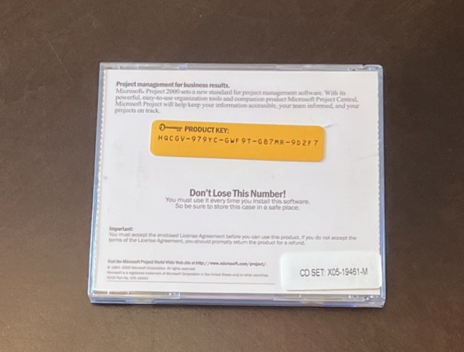 Microsoft Project 2000 Special Version Upgrade Windows 95 Or Later