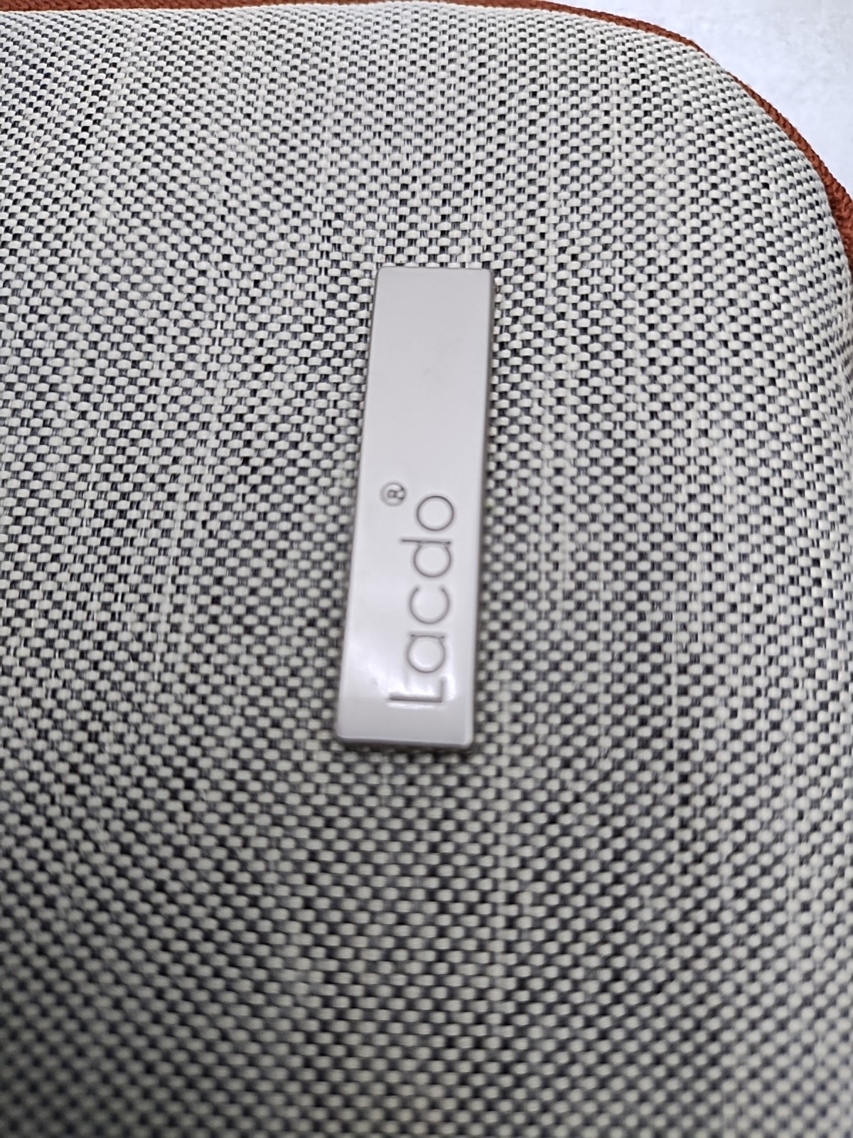 Lacdo Laptop Case Computer Bag Light Gray Brown Trim Excellent Condition