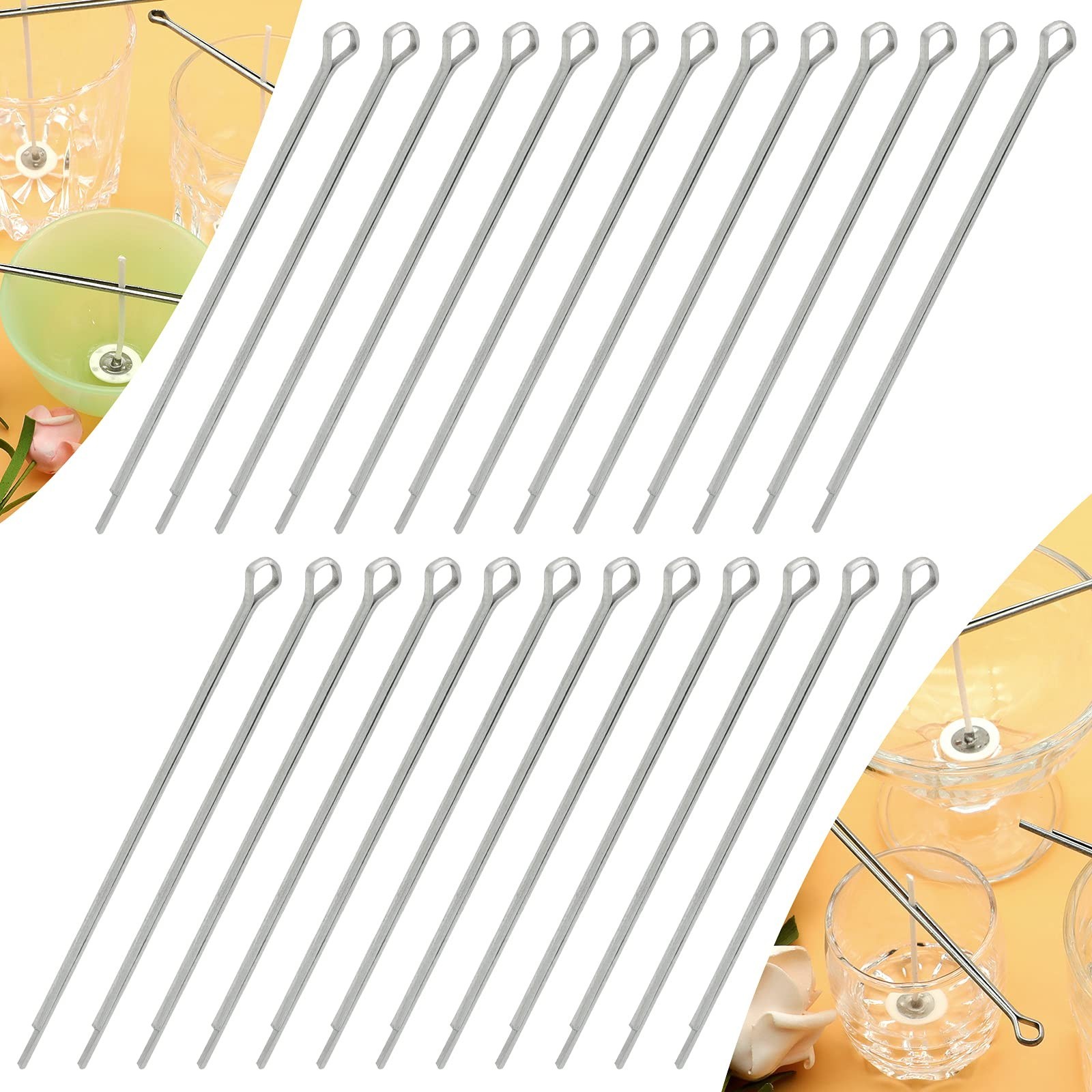 Candel Wick Holders, 4.7 Inch Wick Holders for Candle Making, 25 Pcs Metal Wi...