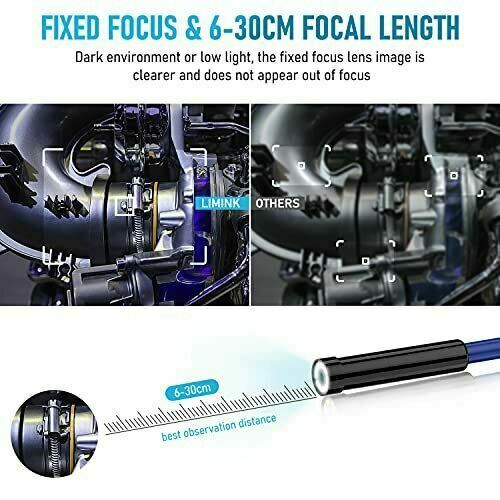 33FT 6.8mm wifi Endoscope Camera 6 LED 5.0MP Snake Borescope Inspection Camera