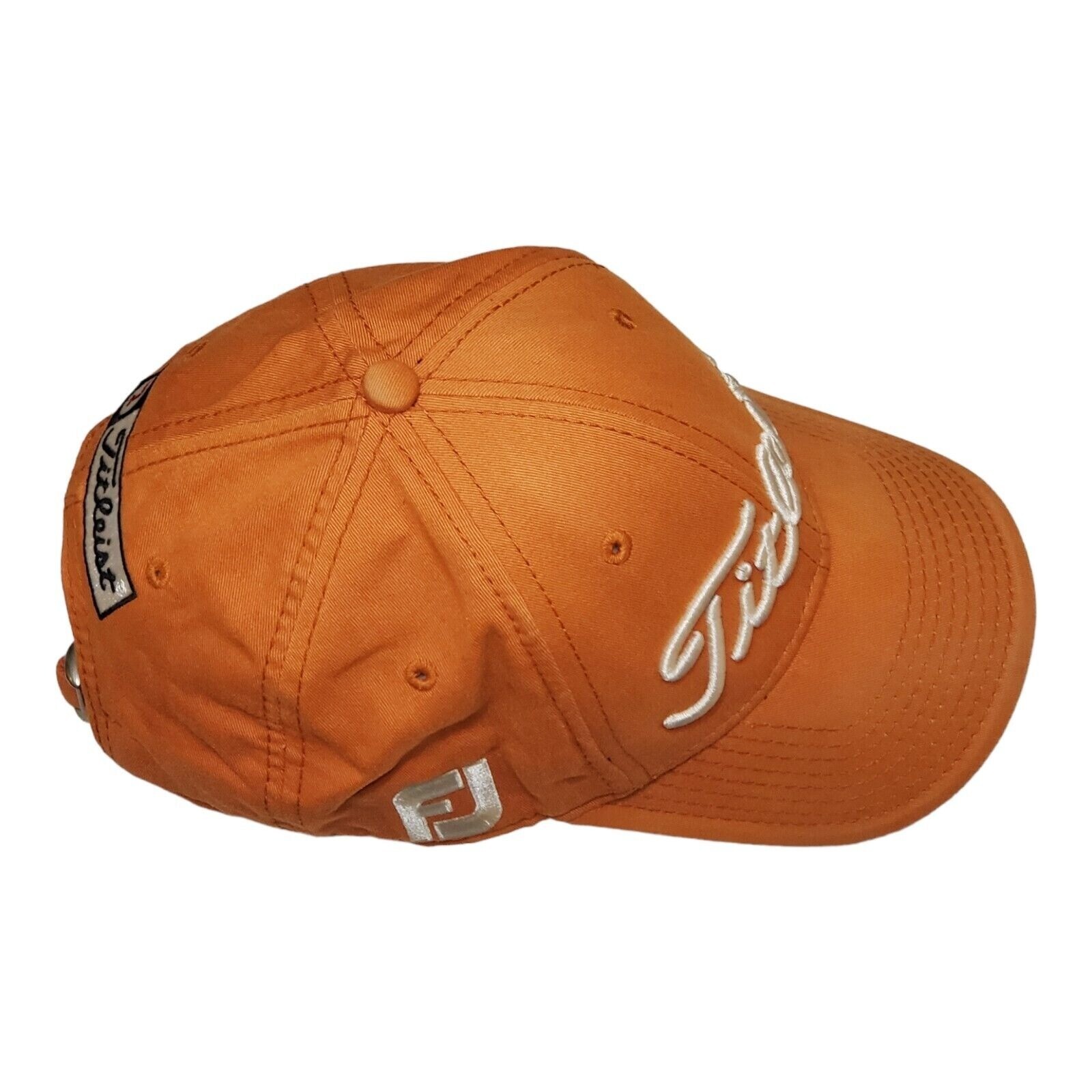 Titleist New Era Footjoy Golf Hat Cap Adjustable Orange Script Embroidered