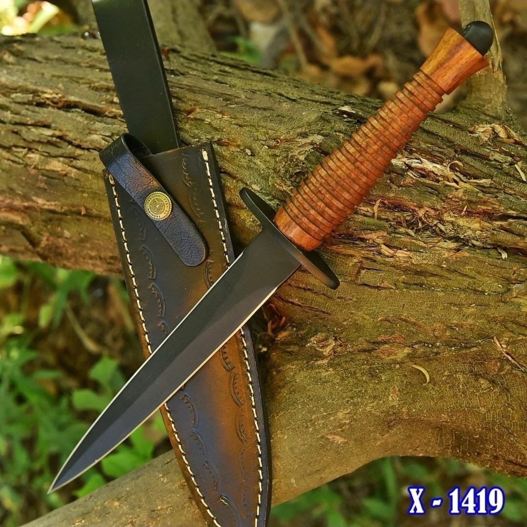 Custom Handmade Carbon Steel Fix Blade Knife With Sheath