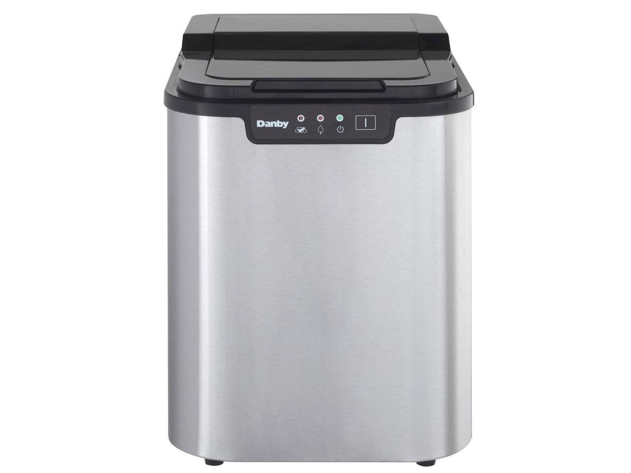 Danby 2-Pound Capacity Electric Self-Cleaning Portable Spotless Steel Ice Maker