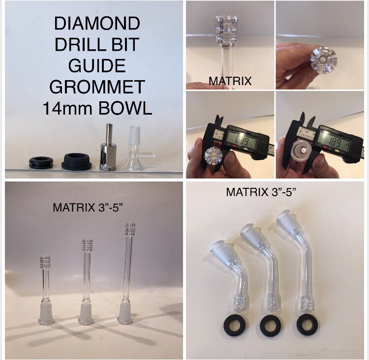 Diy Bong Kit Matrix Perc Downstem Glass Bowl 14mm Curved Bent 45 Degree 3” 4” 5”
