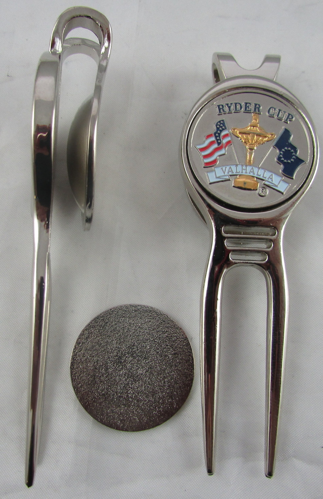 Golf Beltclip Divot Repair Tool Magnetic Ball Mark 2008 Ryder Cup Valhalla Shiny
