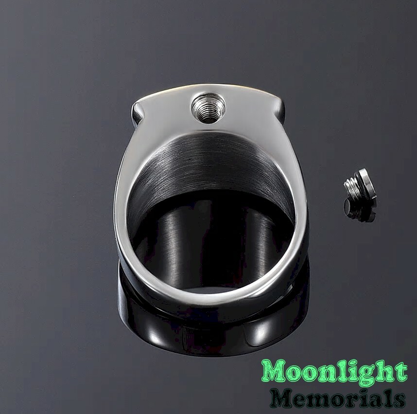 New Cross Embossed Cremation Ash Urn Memorial Keepsake Ring