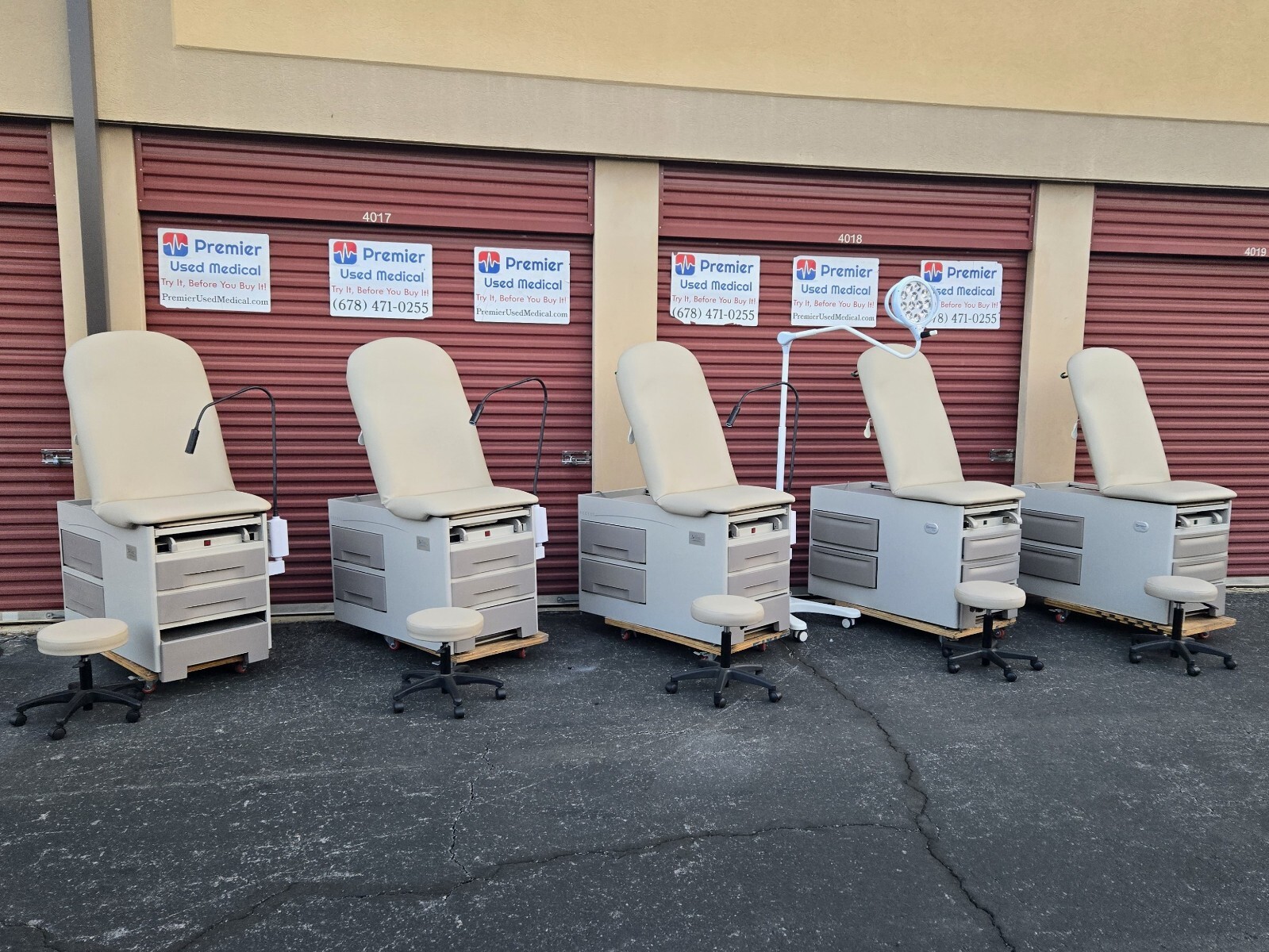 Medical Exam Chair Table Spa New White Upholstery Premier Used Medical Equipment