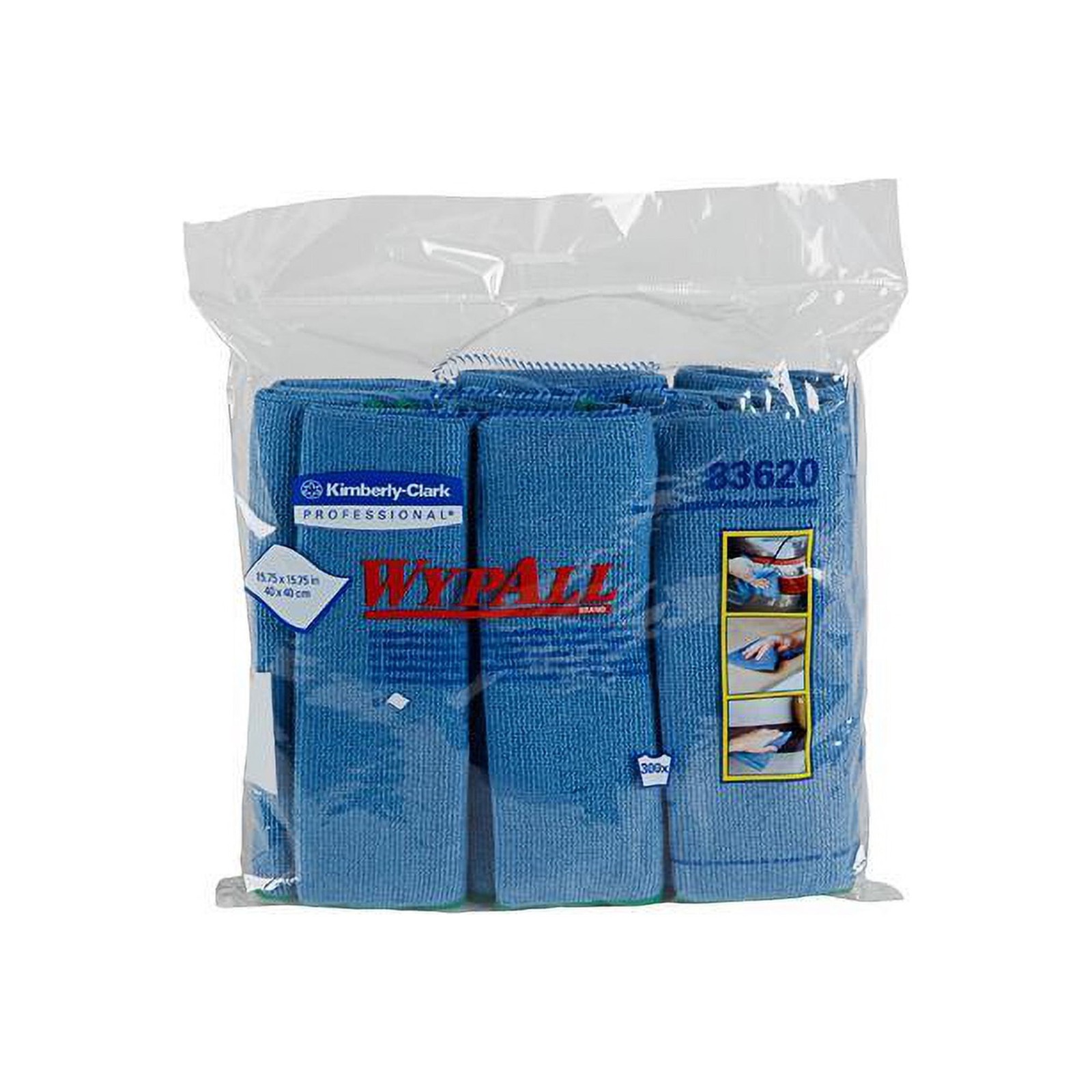 WYPALL MICROFIBER CLOTHS (83620), 15.75X15.75 BLUE, 4 PACKS / CASE - BLUE
