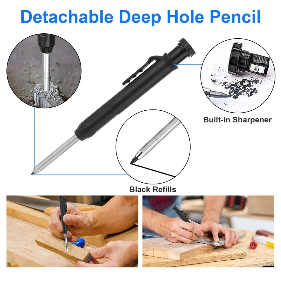 Multifunction Scribing Tool Adjustable Woodworking Measuring Construction Pencil