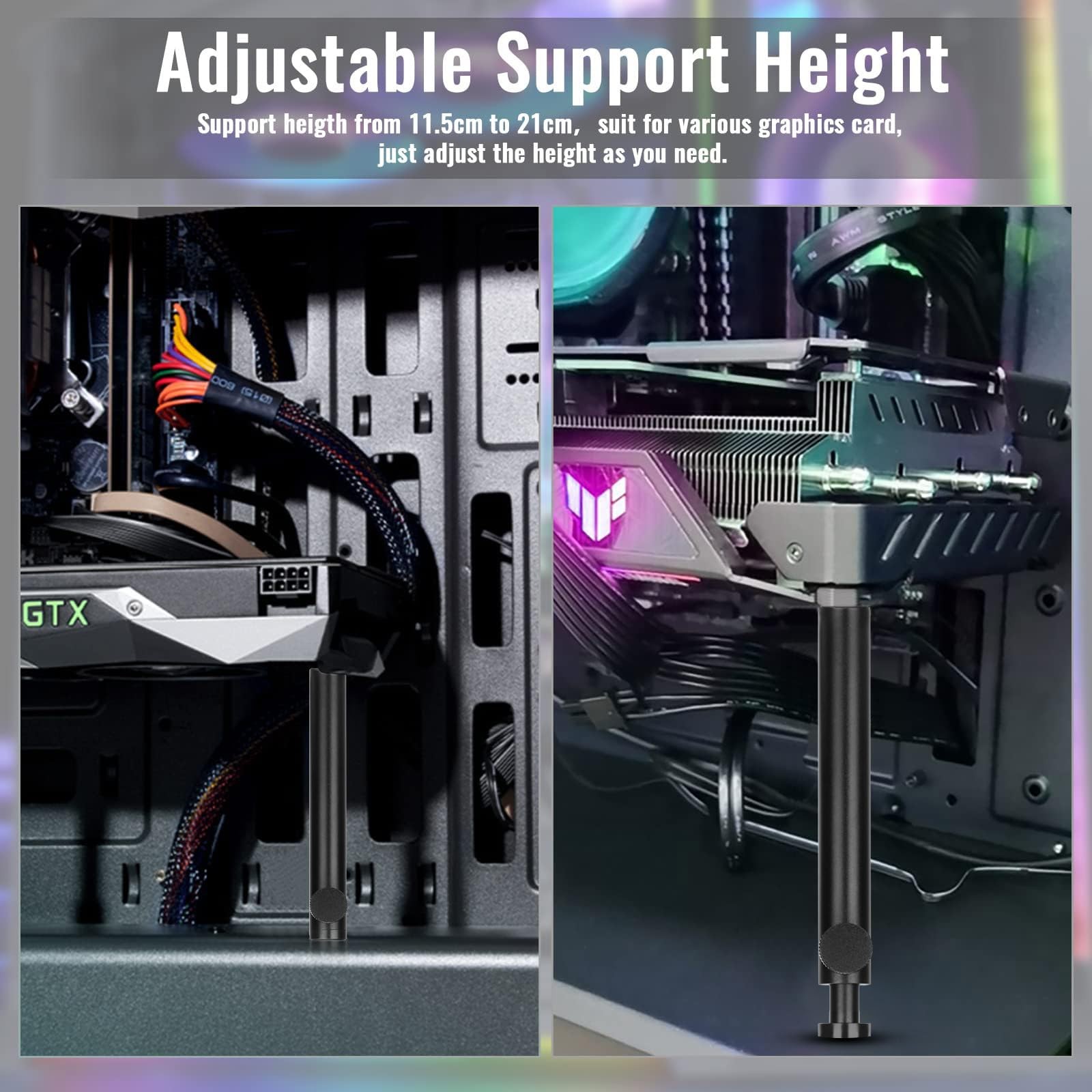 Tall GPU Support Bracket - Heavy Duty Adjustable GPU Anti Sag Holder & Suppor...