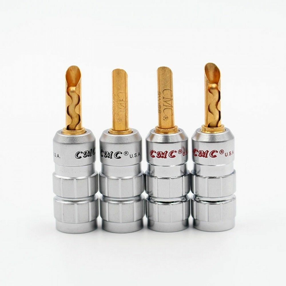 4pcs CMC Gold Plated Banana Terminal Plug Speaker Hi-Fi Cable Wire Connector