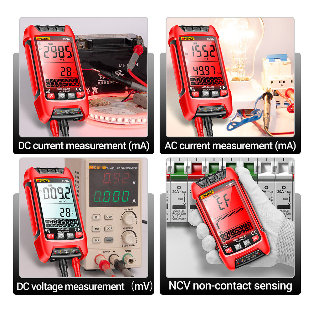 ANENG SZ02 Digital Multimeter Voltmeter Ammeter Resistance Transistor Meter Tool