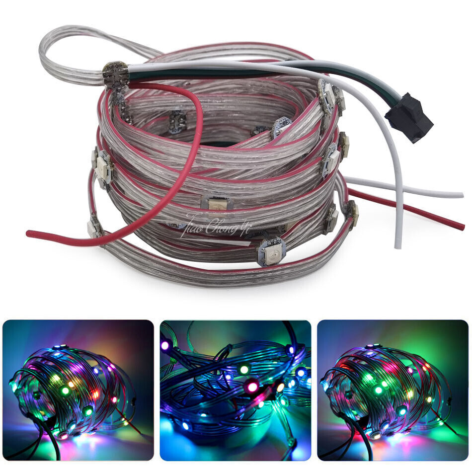 WS2812B RGB LED Module String Panel Pre-soldered on Heatsink with 9cm Wire 50PCS