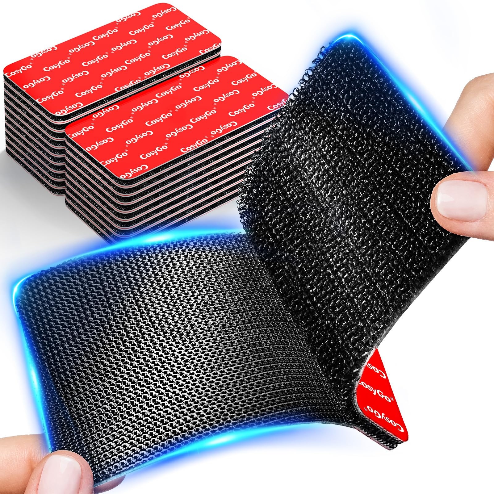 4 Inch Large Wide Hook and Loop Strips with Super Adhesive Heavy Duty, 8 Sets...