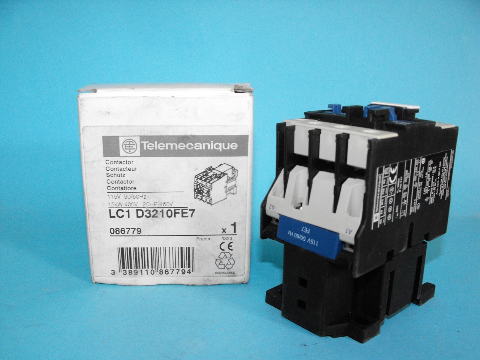 Schneider Electric.TELEMECANIQUE LC1D3210FE7.Contactor.115V.15KW.086779.NEW.