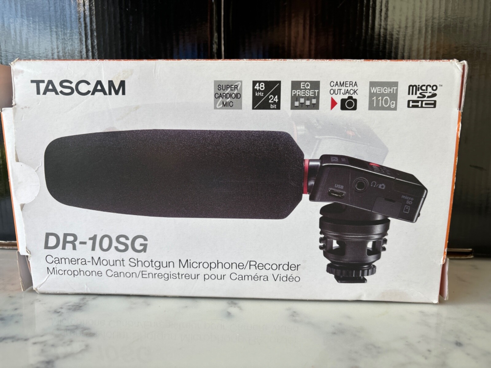 Tascam DR-10SG Camera-Mountable Audio Recorder with Shotgun Microphone NEW