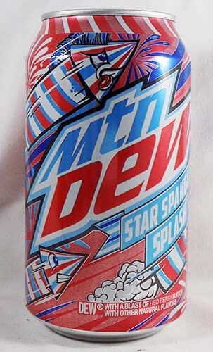 Mountain Dew Star Spangled Splash Red Berry UNOPEN EMPTY 12oz Can USA 2024 LtdEd