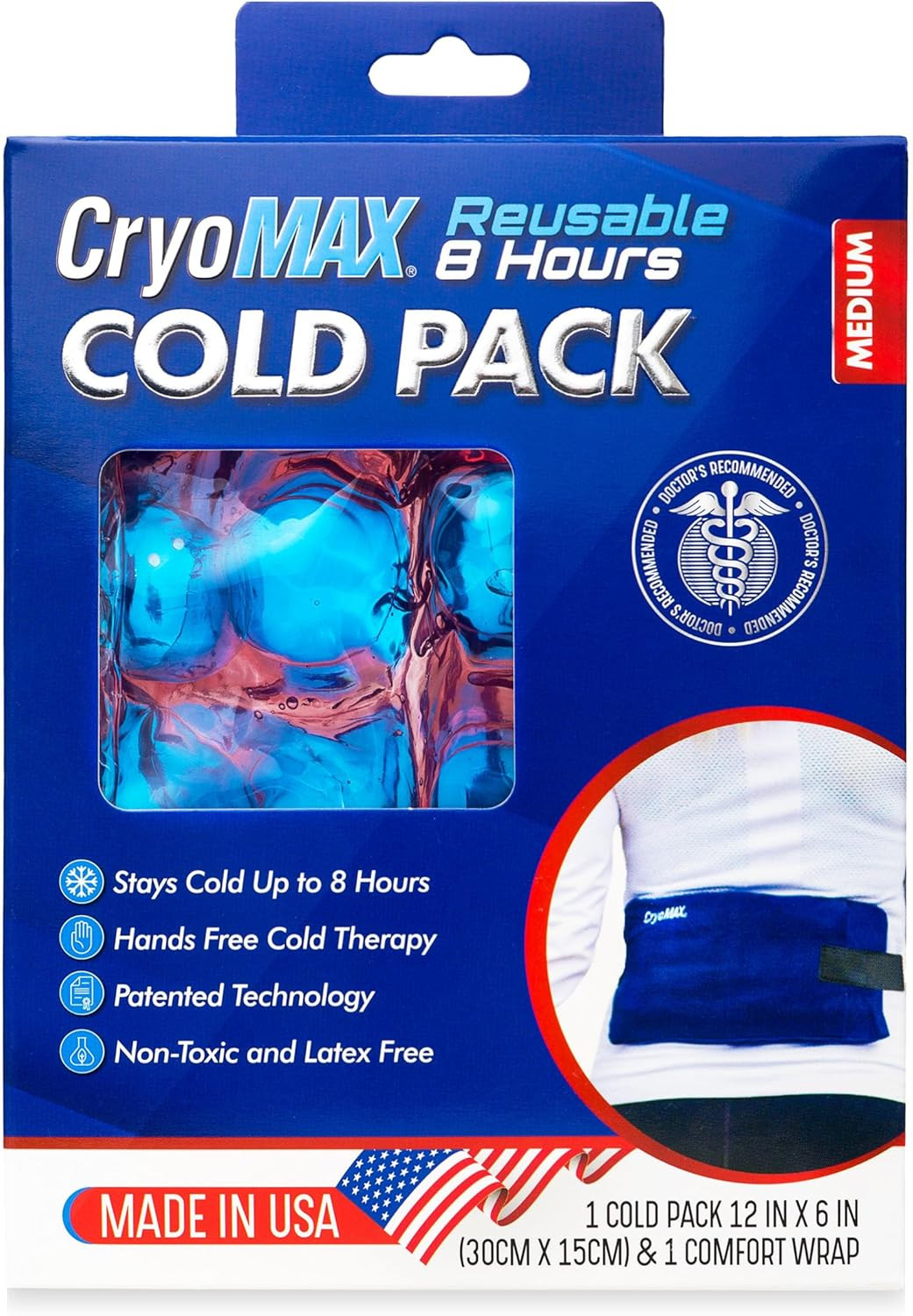 Cold Pack, 8 Hour Reusable Cold Therapy Ice Pack for Elbows, Knees, Neck + Mo...