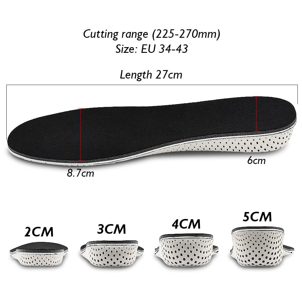 Height Increase Insoles Soft Breathable Memory Foam Full Length Height Increase