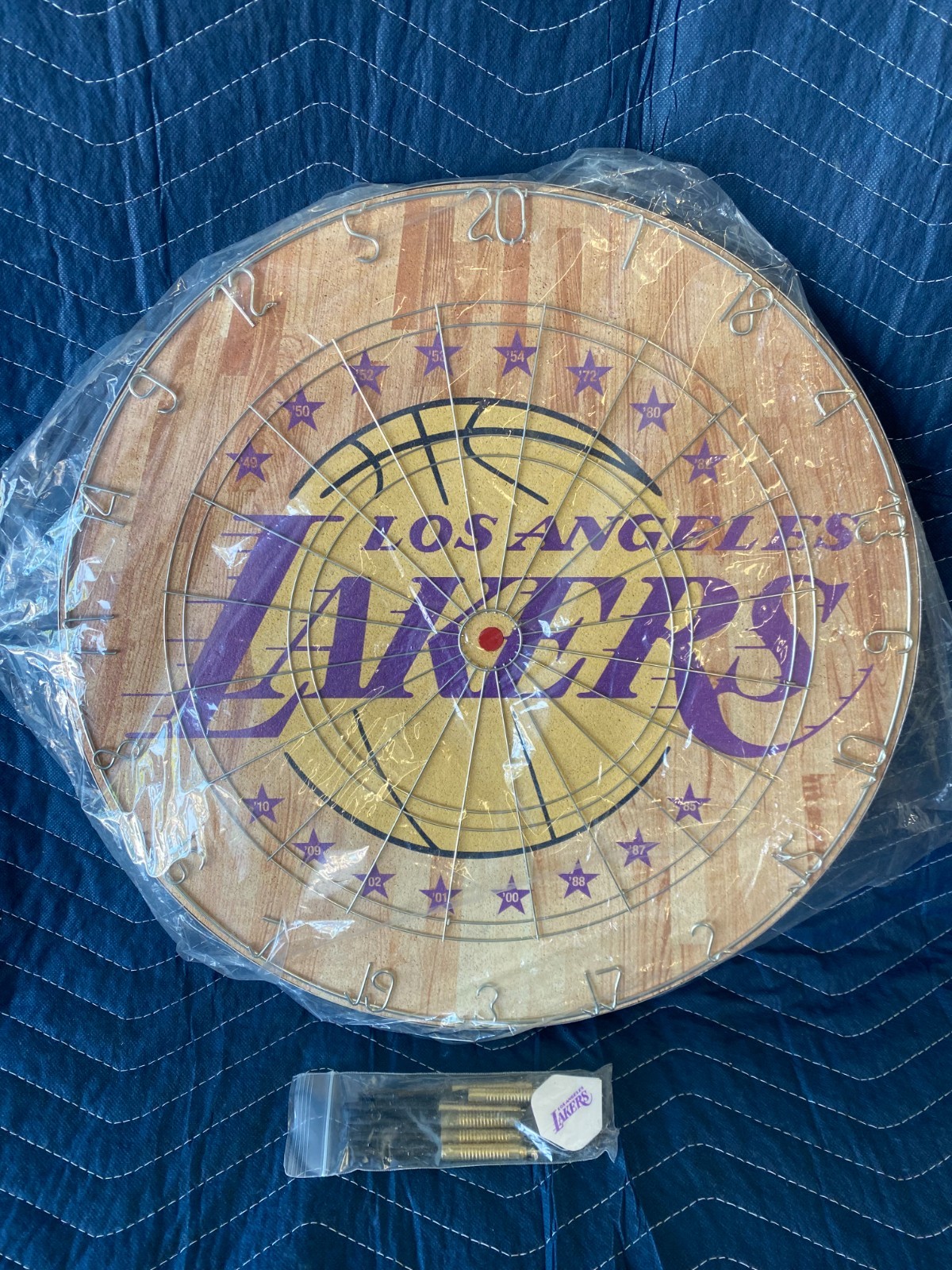 Los Angeles Lakers Cork Dart Board Season Ticket Holder **NEW** Large 17 1/2"