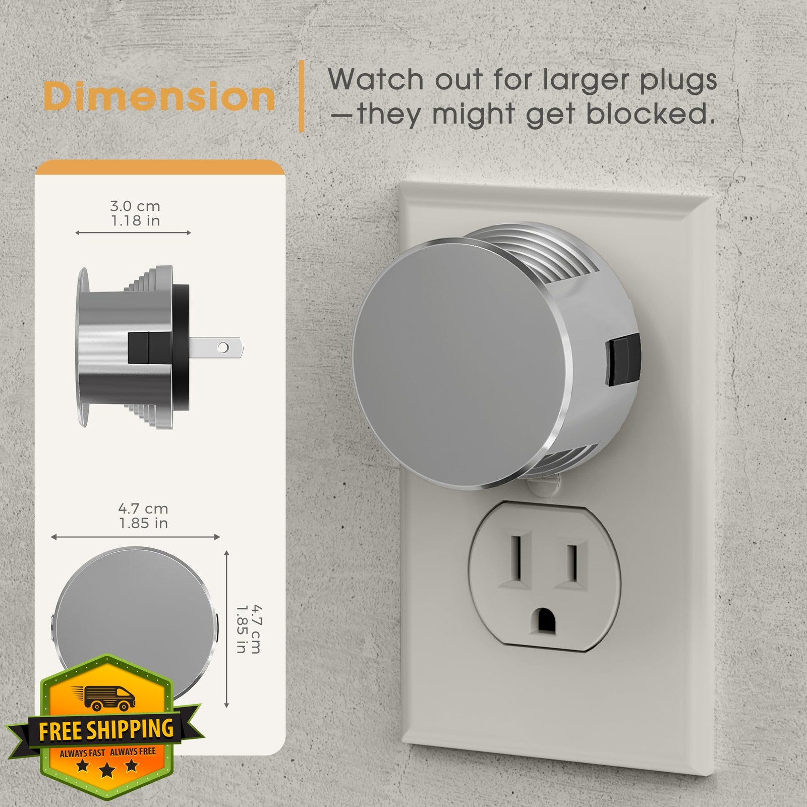 Briignite 2 Pack Warm White Plug-in Night Light