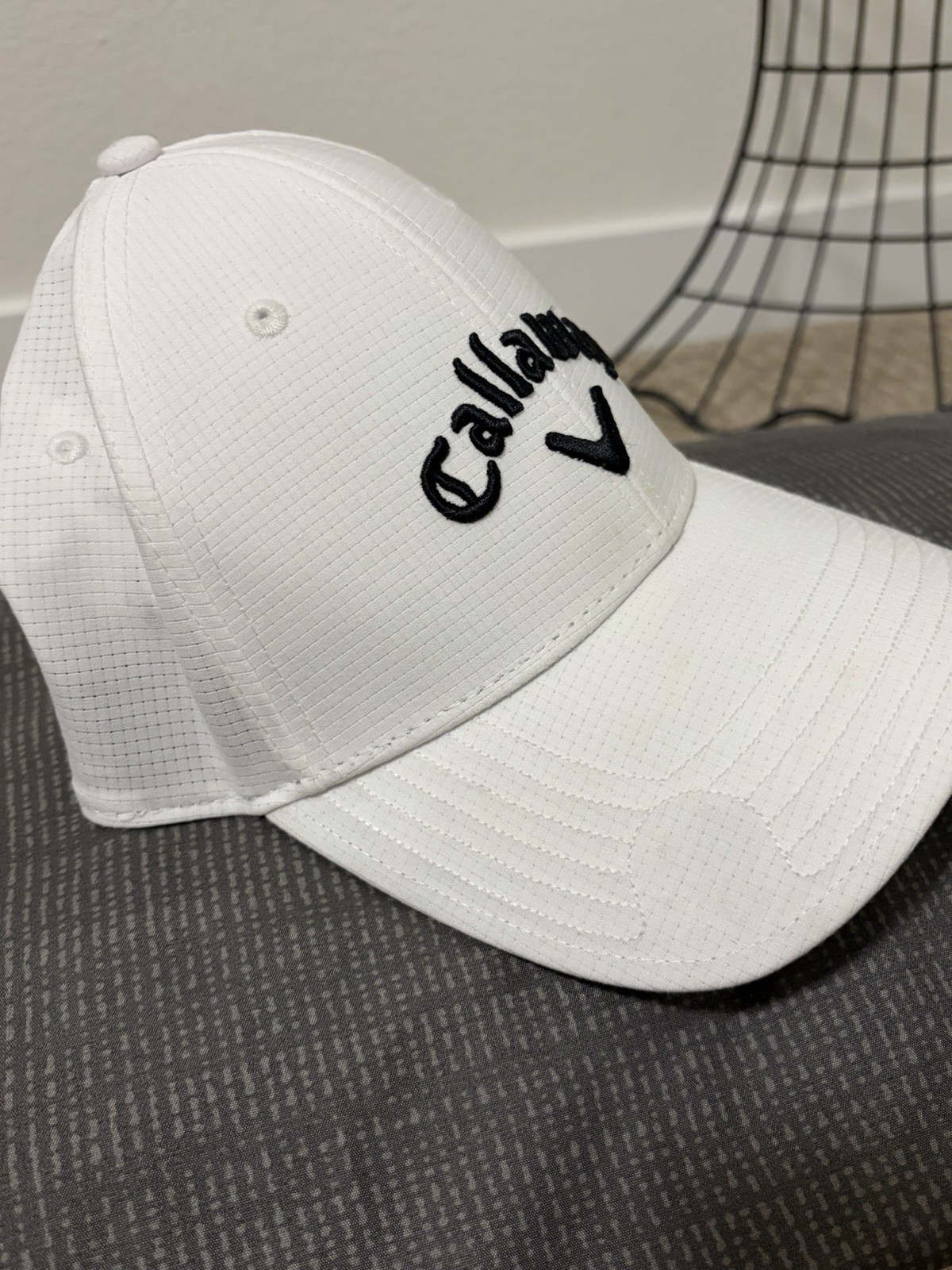 Callaway Odyssey White Adjustable Golf Hat 100% Polyester Embroidered Logo