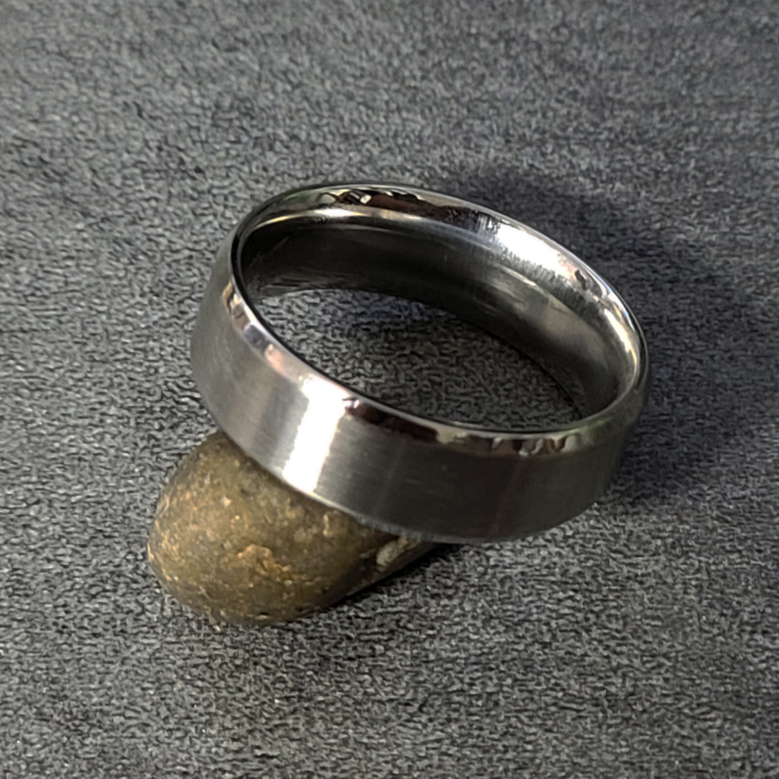 Men's Traditional Silver Wedding Ring - Step Edges Guys Wedding Ring
