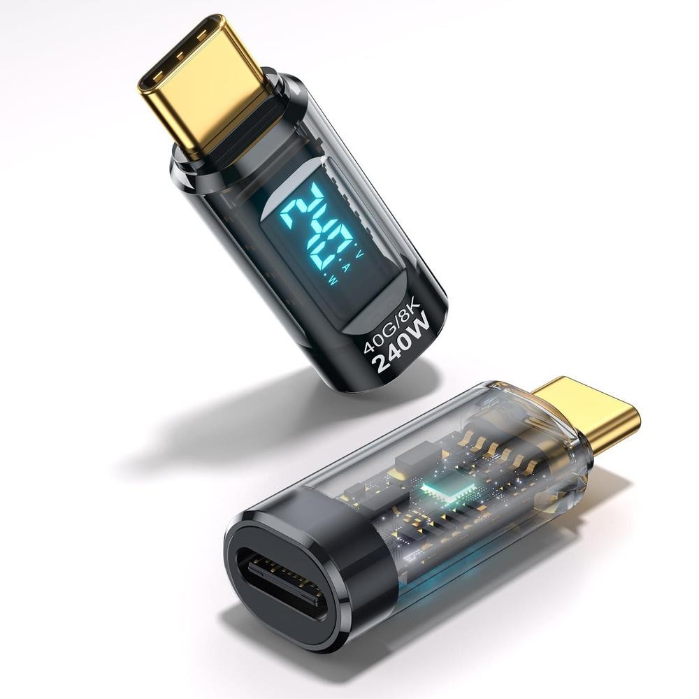 240W USB-C Power Meter Tester with LED Display (PD240) - Black