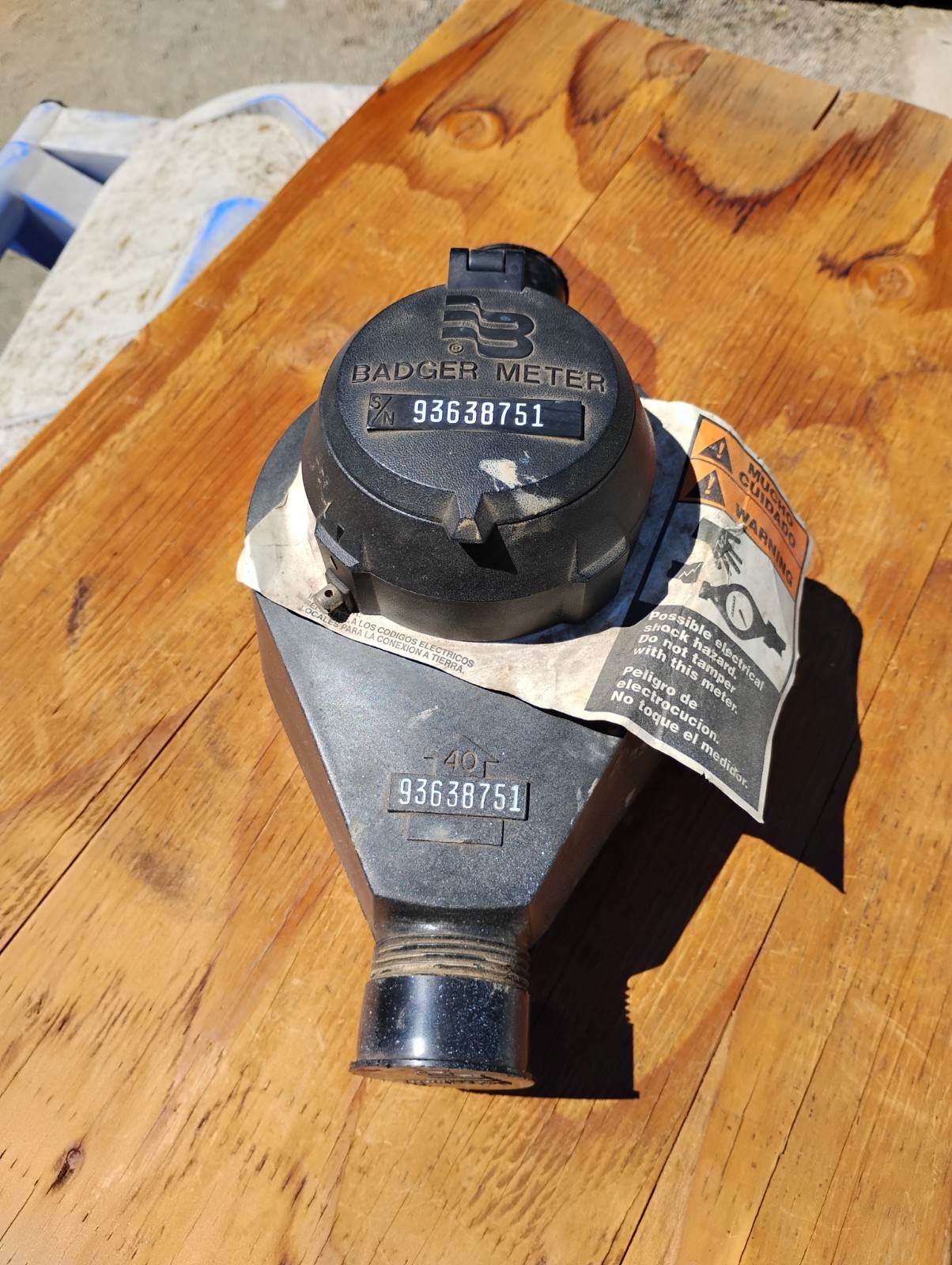 Badger Meter Model 40 Recordall 33626-004 Water Meter