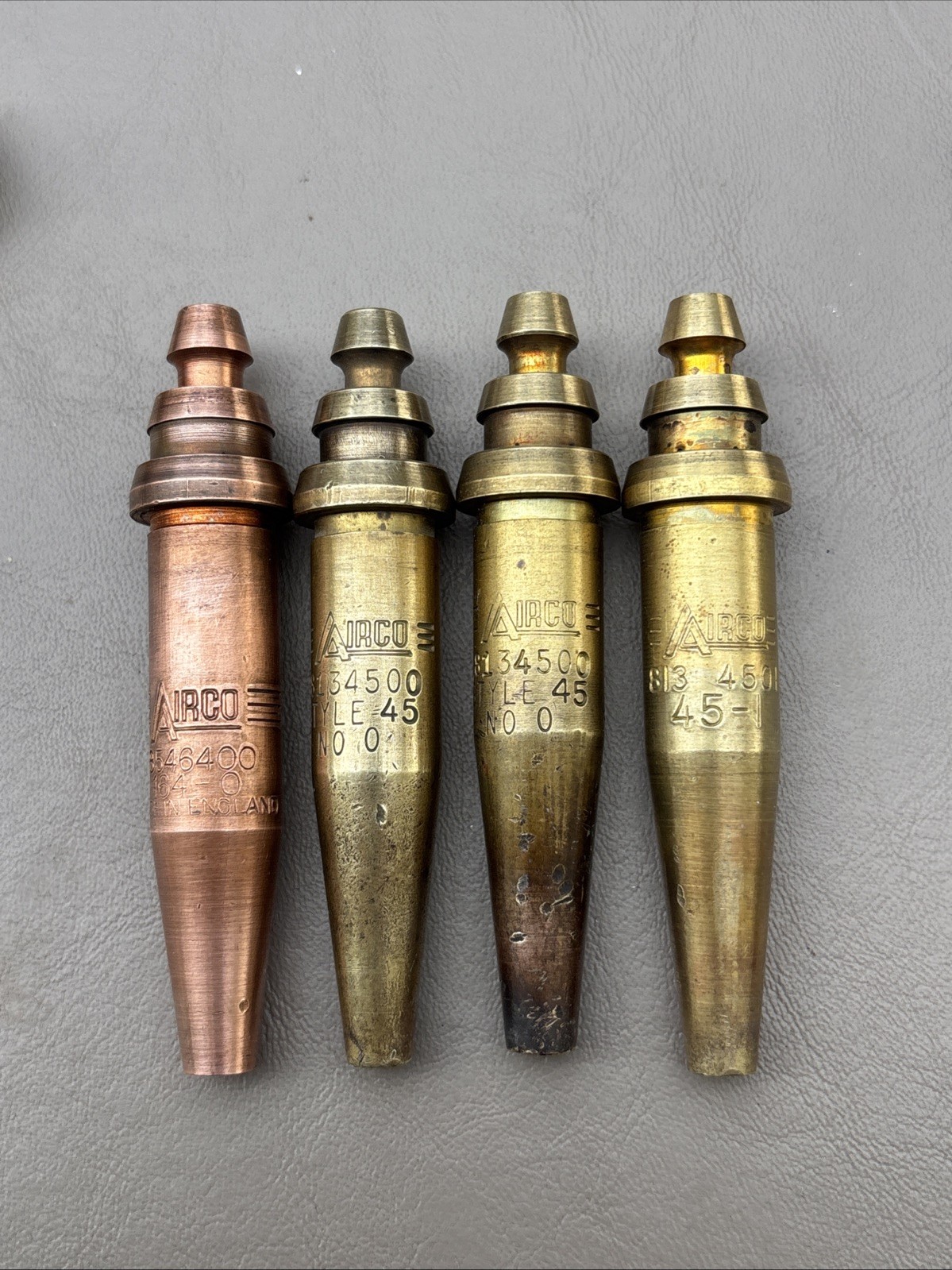 AIRCO CUTTING TORCH TIP LOT Of (4) #45-0 (2x), 45-1 & 164-0