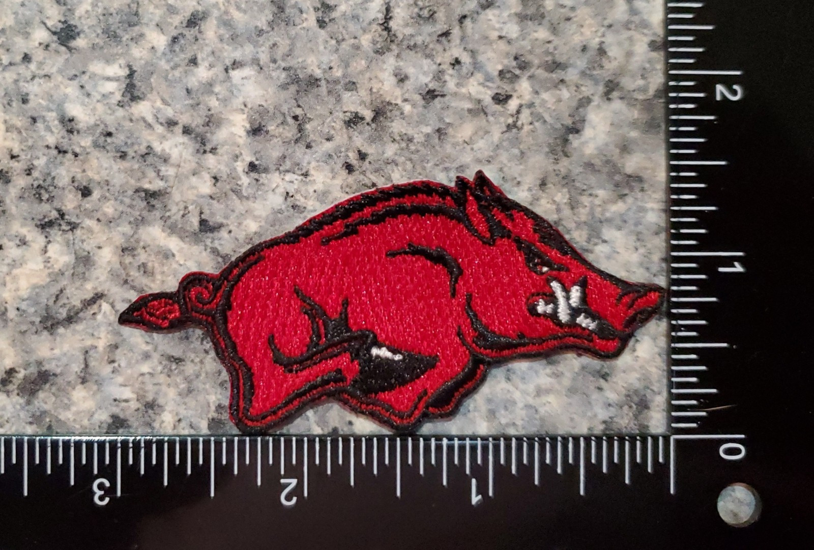 Arkansas Razorbacks Vintage Style Patch. Embroidered. Iron On. 3."x1.5"