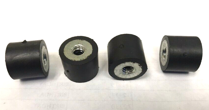 4 FIRM 1/4-20 Female / Female Rubber Isolator Mounts 3/4" diameter x 5/8" thick