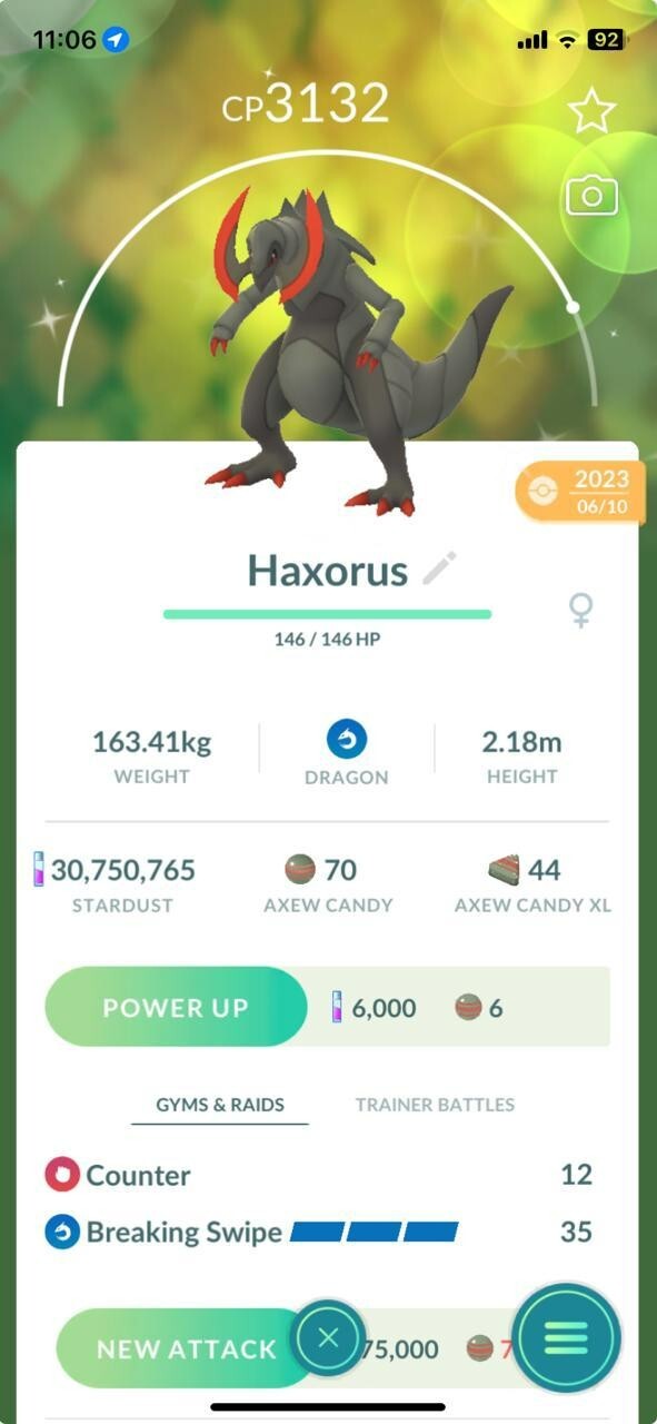 SHINY ✨ HAXORUS!!! ✨ - PKMN GO!!! - NOT REGISTERED!!!