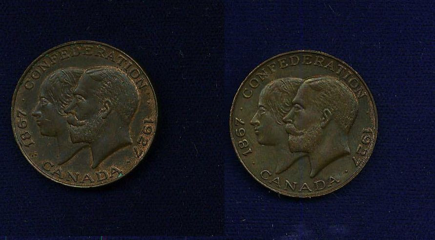 CANADA 1867-1927 CONFEDERATION 50TH ANNIVERSARY MEDALS, LOT OF (2)