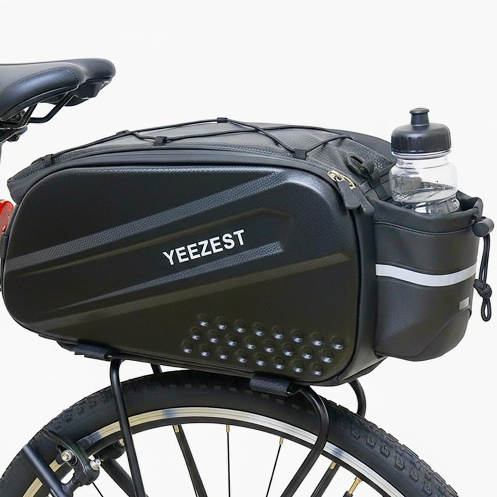 Bike Bag for Bicycle Rear Rack – 10L Hard Shell Waterproof Bike E-Bike Rack B...