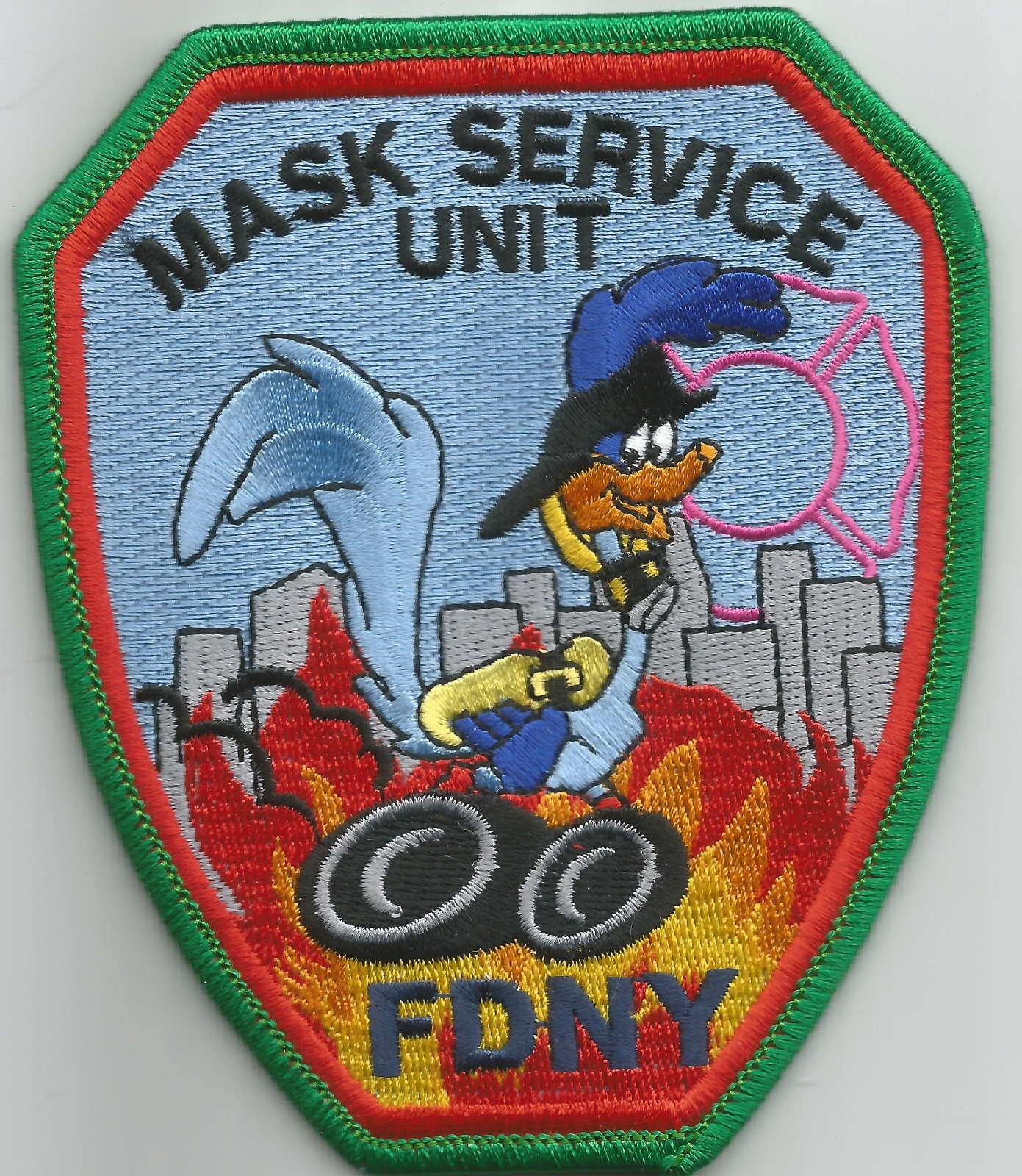 New York City  Mask Service Unit "Roadrunner"  (3.75" x 4.5") fire patch