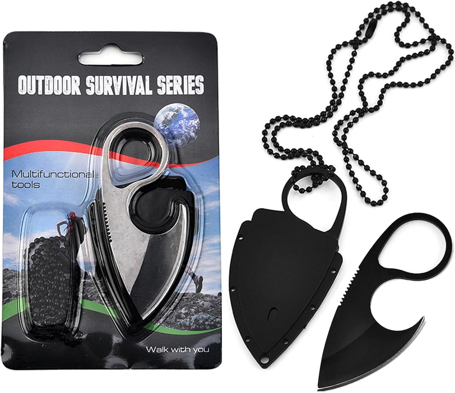 Neck Knife, Mini Full Tang Tactical Fixed Blade Knife, Small EDC Kinfe, Small Po