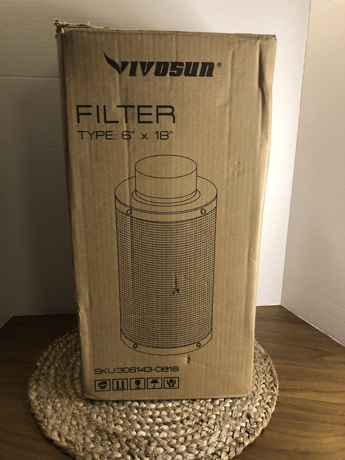 VIVOSUN 6Inch Air Carbon Filter Odor Control Flange 6" x 18" Grow Tent