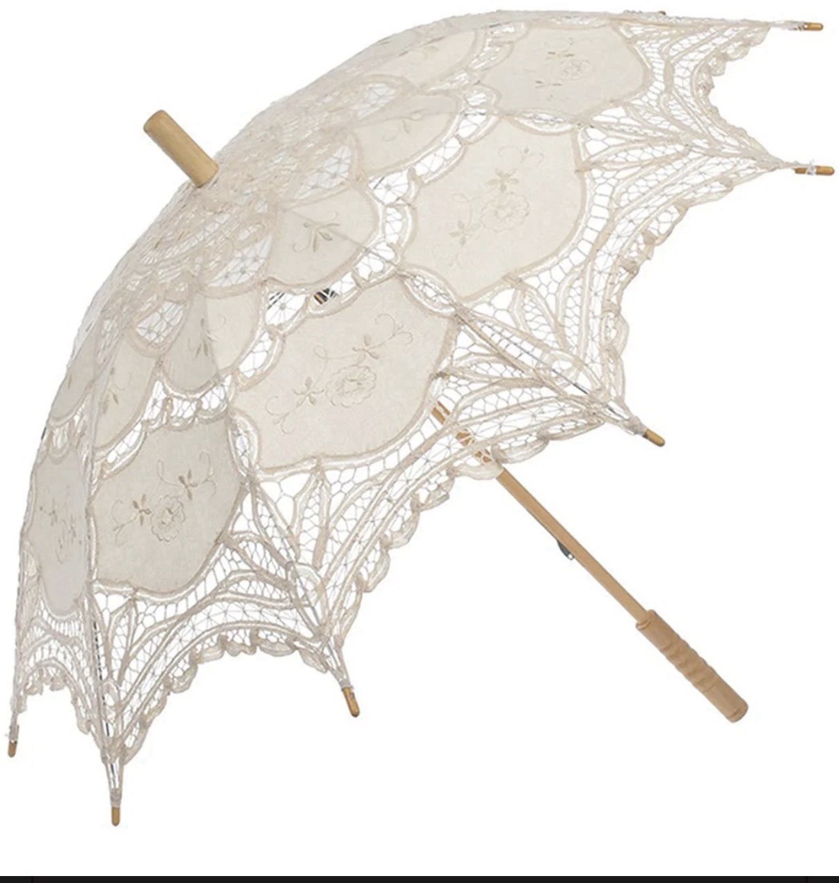 Lace Parasol Umbrella Vintage Wedding Bridal Lace Umbrella for Decoration Photo