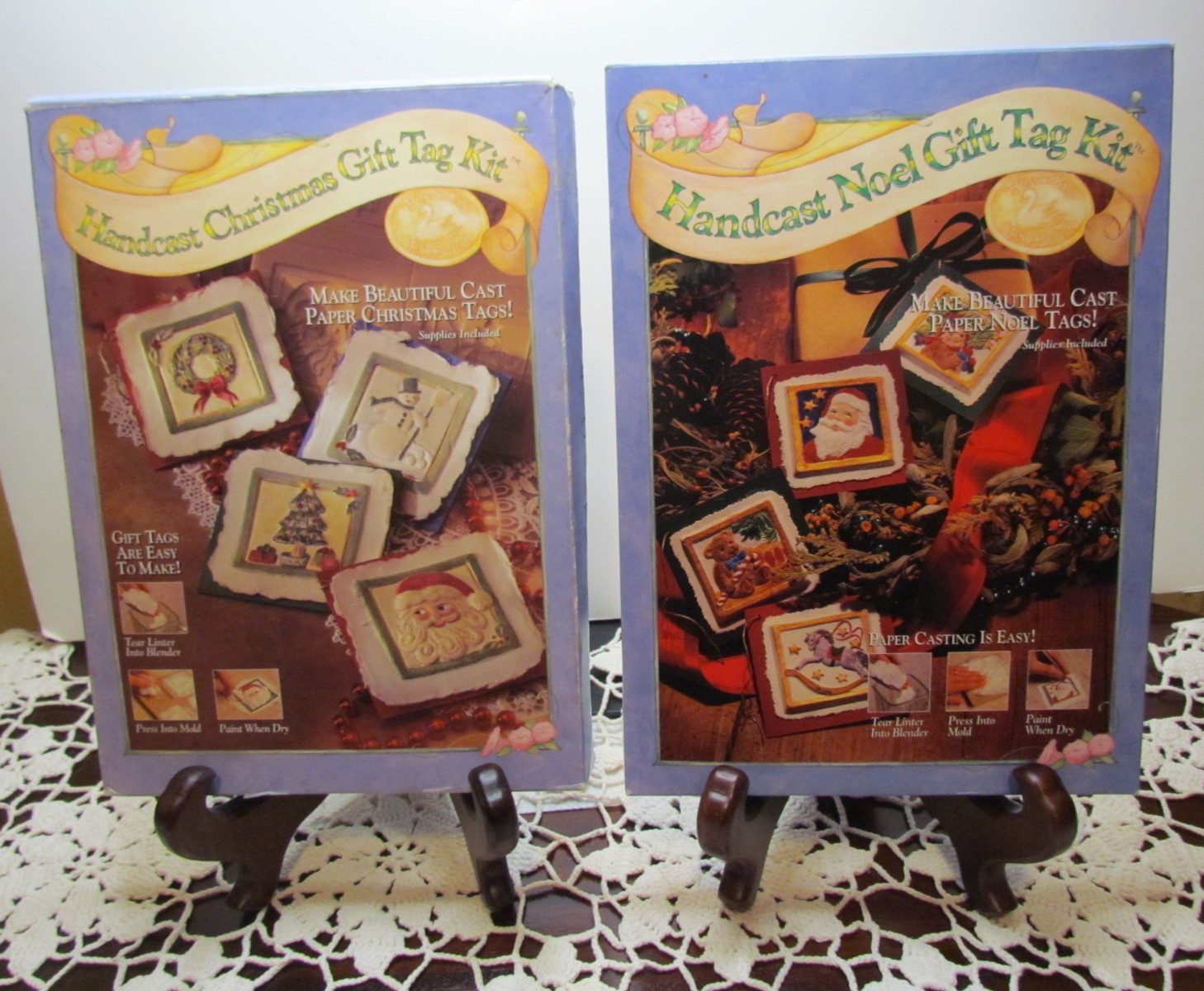 Brown Bag Paper Art Handcast Christmas & Noel Gift Tag Kits BOTH NEW LOT 2