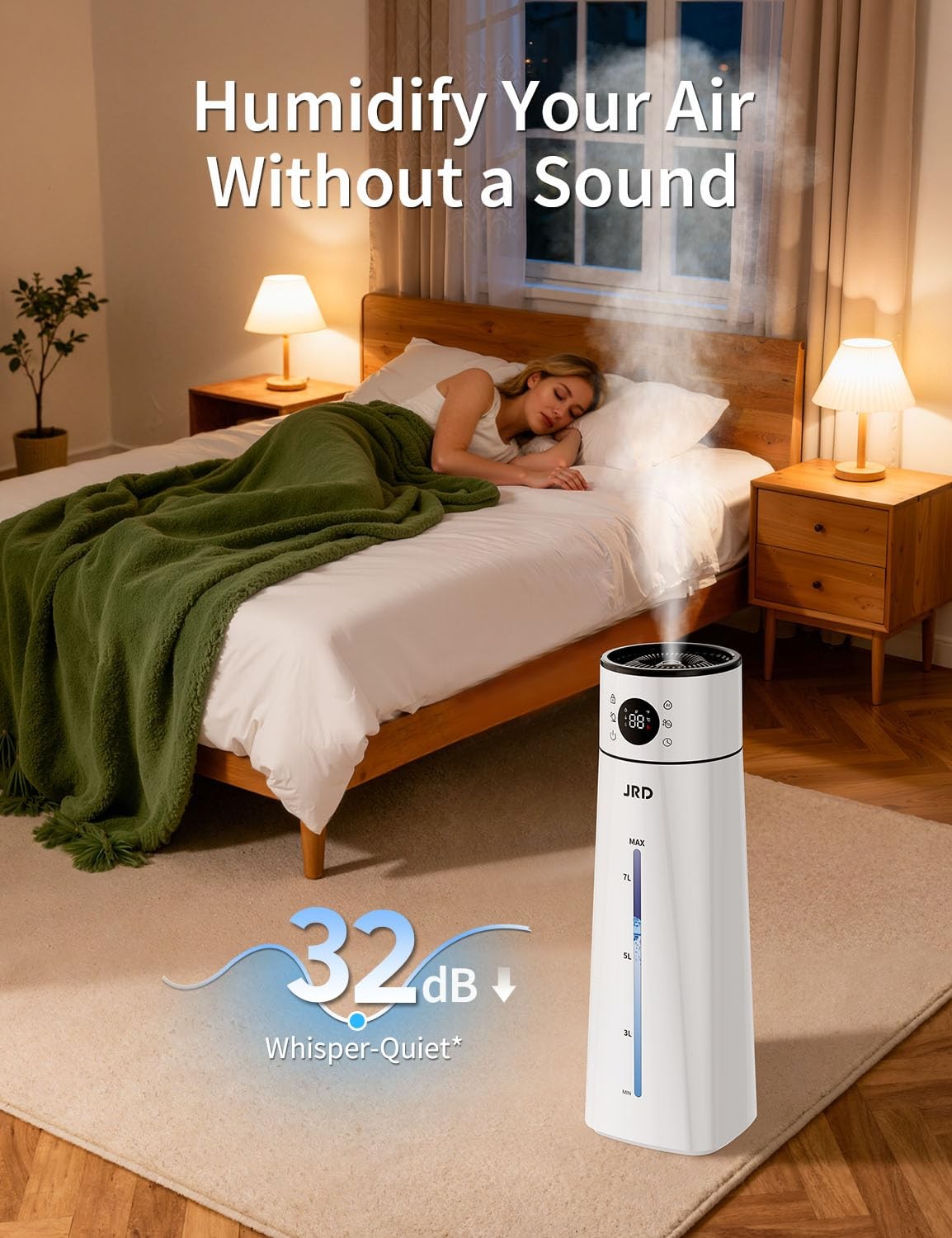 8L Cool Mist Humidifier for Large Room – Remote Control 10 Modes 40H Runtime