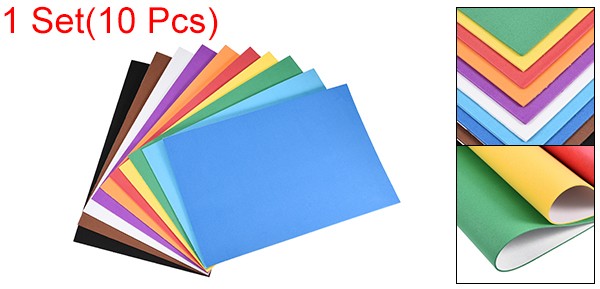 10pack Multicolor EVA Foam Sheets Self Adhesive 7.8 x 11.8 Inch 1.8mm Thickness