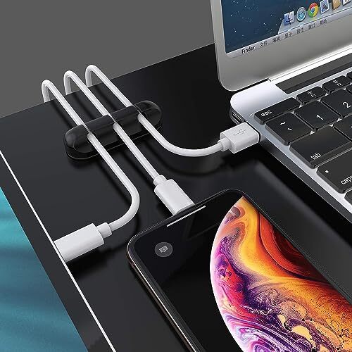 3 Pack Cable Holder Clips Cord Management Organizer for Desktop USB Charging