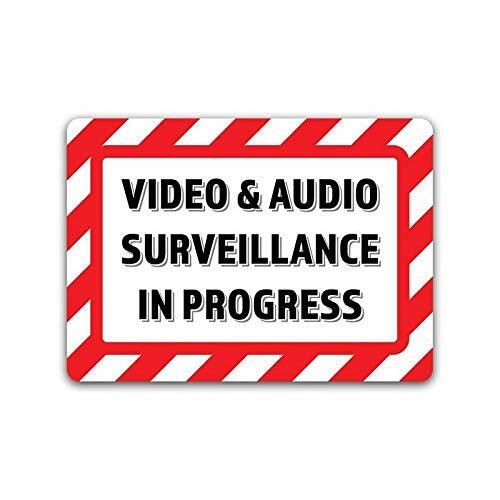 2-Pack Video & Audio Surveillance in Progress Vinyl Decal Sticker 7-Inch by 5-In